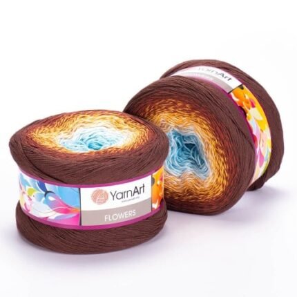 YarnArt Flowers 296 Gradient Cake Knitting & Crochet Yarn 250g 1000m Cotton 1 Piece