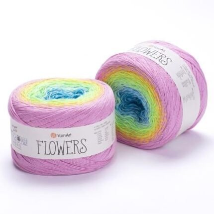 YarnArt Flowers 312 Gradient Cake Knitting & Crochet Yarn 250g 1000m Cotton 1 Piece