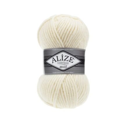 Alize Superlana Maxi 01 Chunky Wool Blend Knitting & Crochet Yarn 100g Warm Winter