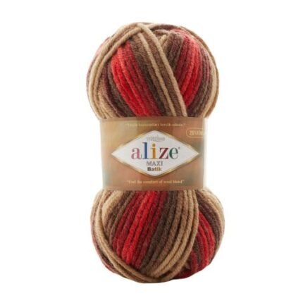 Alize Superlana Maxi Batik 7802 Chunky Wool Blend Knitting & Crochet Yarn 100g Warm