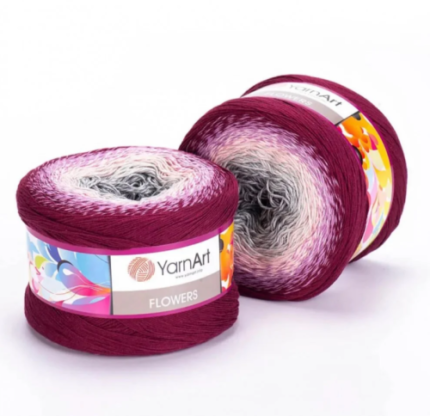 YarnArt Flowers 286 Gradient Cake Knitting & Crochet Yarn 250g 1000m Cotton 1 Piece